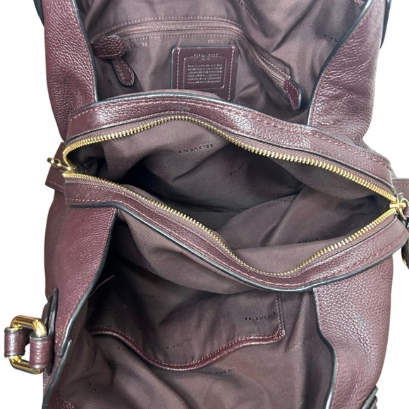 Coach Edie Shoulder Bag 28 in Burgundy Leather - Picture 10 of 10